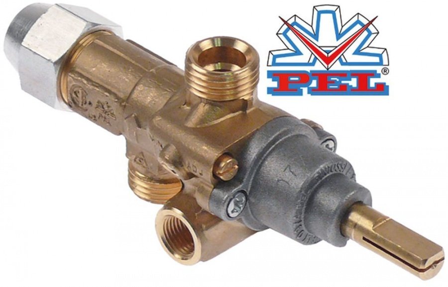 Robinet de gaz PEL 21S, intrare/iesire gaz M16x1.5 mm, duza bypass ø 0.55 mm - 107581