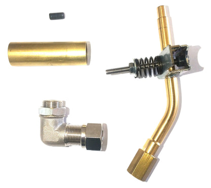 Kit arzator pilot Lincar, regulator aer, cot cu racord pentru teava ø 10mm, arzator pilot cu 1 flacara, filet M10x1mm - 107594