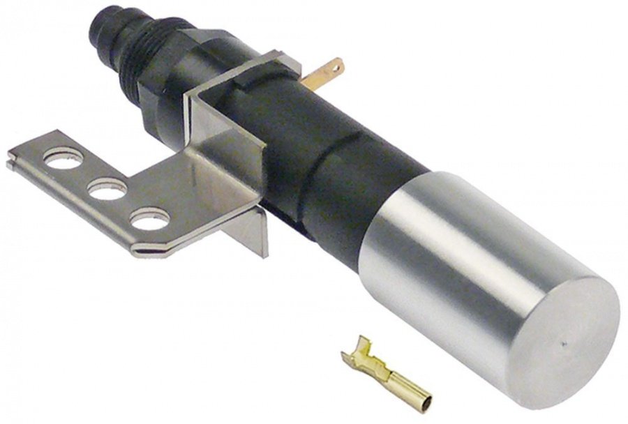 Aprinzator piezoelectric / bricheta, ø 22 mm, suport de prindere cu 3 gauri, conector cilindric ø 2,4 mm - 107653