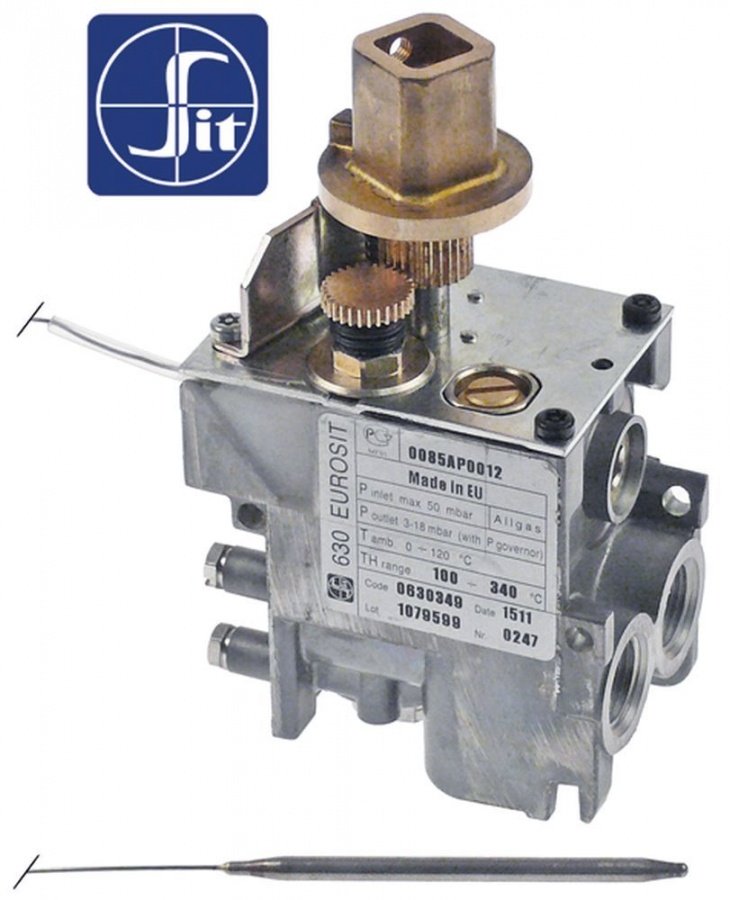 Valva de gaz termostatica SIT 630 Eurosit 100-340°C, racorduri 3/8", SIT 0.630.349, 0630349 - 107688