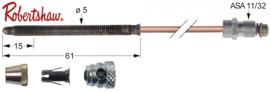 thermocouple ROBERTSHAW 5-piece L 60" - 1525mm ASA 11/32