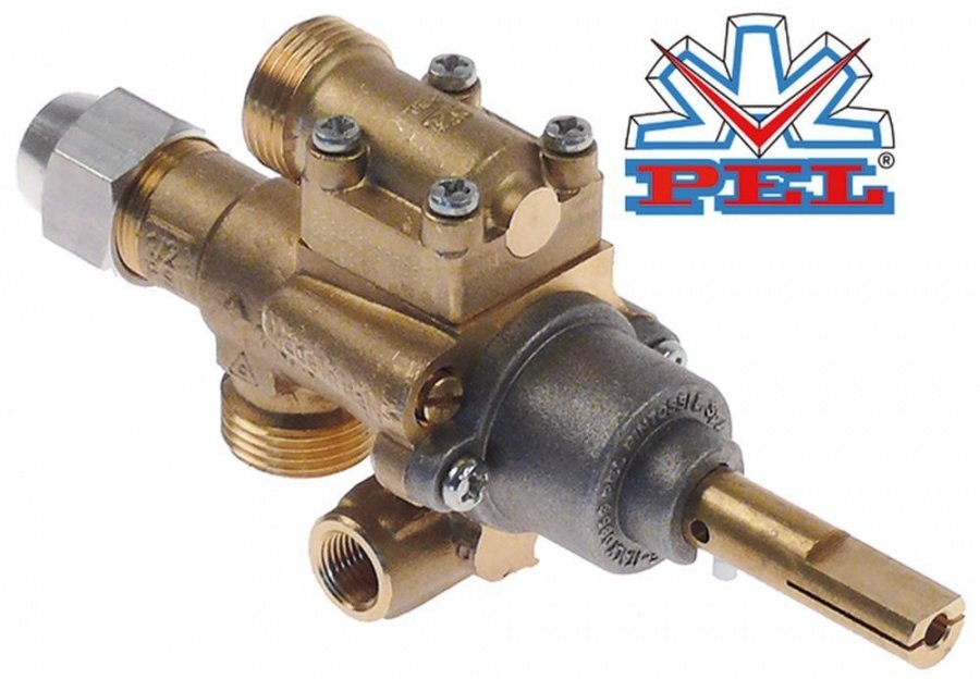 Robinet de gaz PEL 22S/O, intrare/iesire gaz M20x1.5 mm (tub ø 12 mm) - 107759