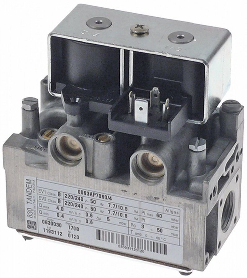 Valva de gaz TANDEM 830, 220/240 V, 50 Hz, SIT 0830030, intrare - iesire 1/2"" - 107831