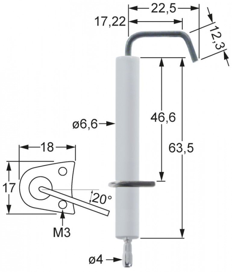 Electrod de aprindere pentru cuptor Rational 2068.0300 - 107858