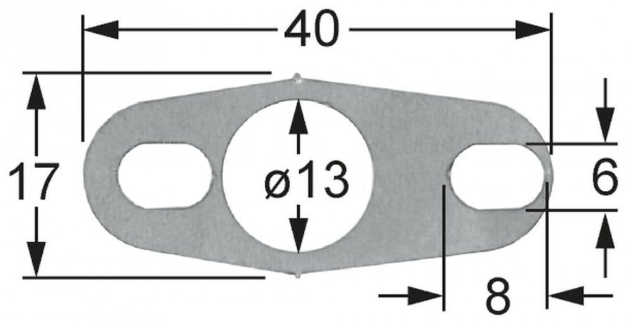 suport tablă L 40mm L 17mm ø perforare 13mm