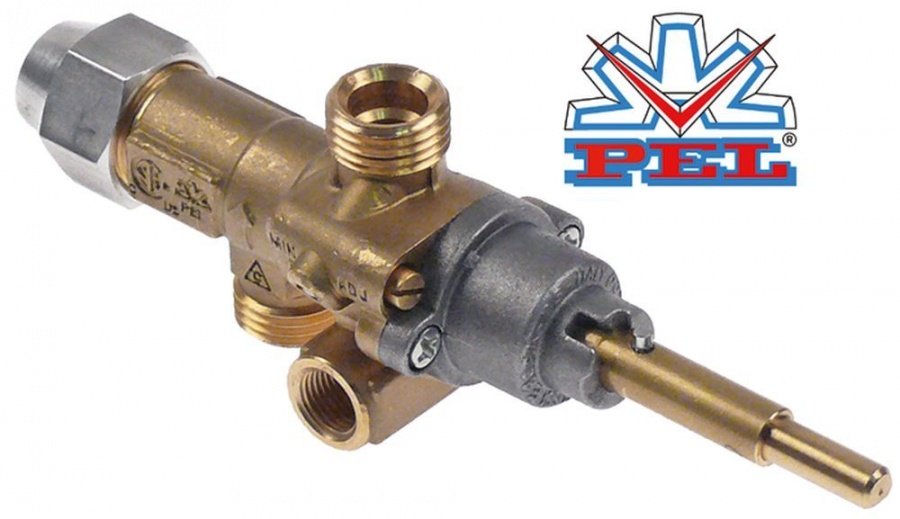 Robinet de gaz PEL 21S, intrare gaz filet M10x1 mm, iesire gaz filet M16x1,5 mm, duza bypass ø 0 mm - 109125