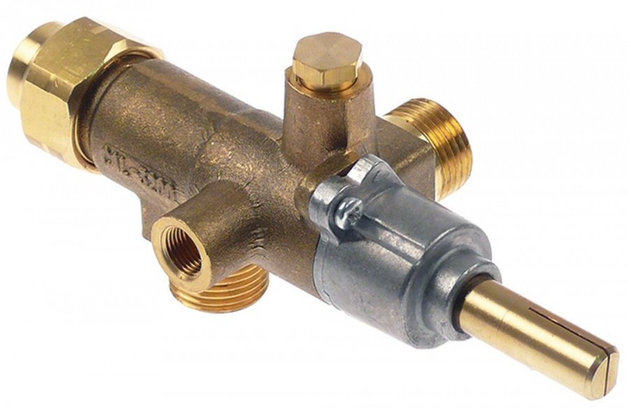 Robinet de gaz CAL-3200, ax ø 8 x 10 mm, racord termocupla M8 - 109509