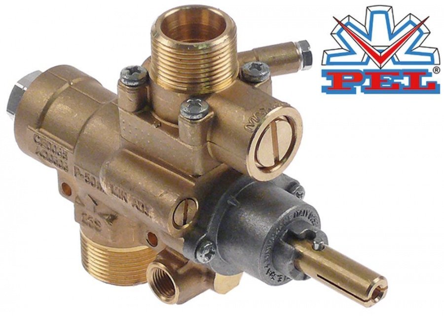Robinet de gaz PEL, tip 23S/V, intrare M28x1,5 (ø 20mm), duza bypass ø 1,4 mm - 109511