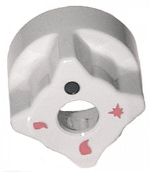 knob gas tap with ignition flame ø 36mm shaft special white