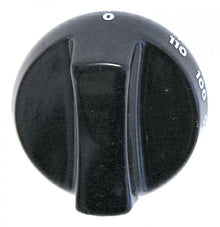 knob thermostat t.max. 110°C 30-110°C ø 64mm shaft ø 6x4,6mm shaft flat bottom black