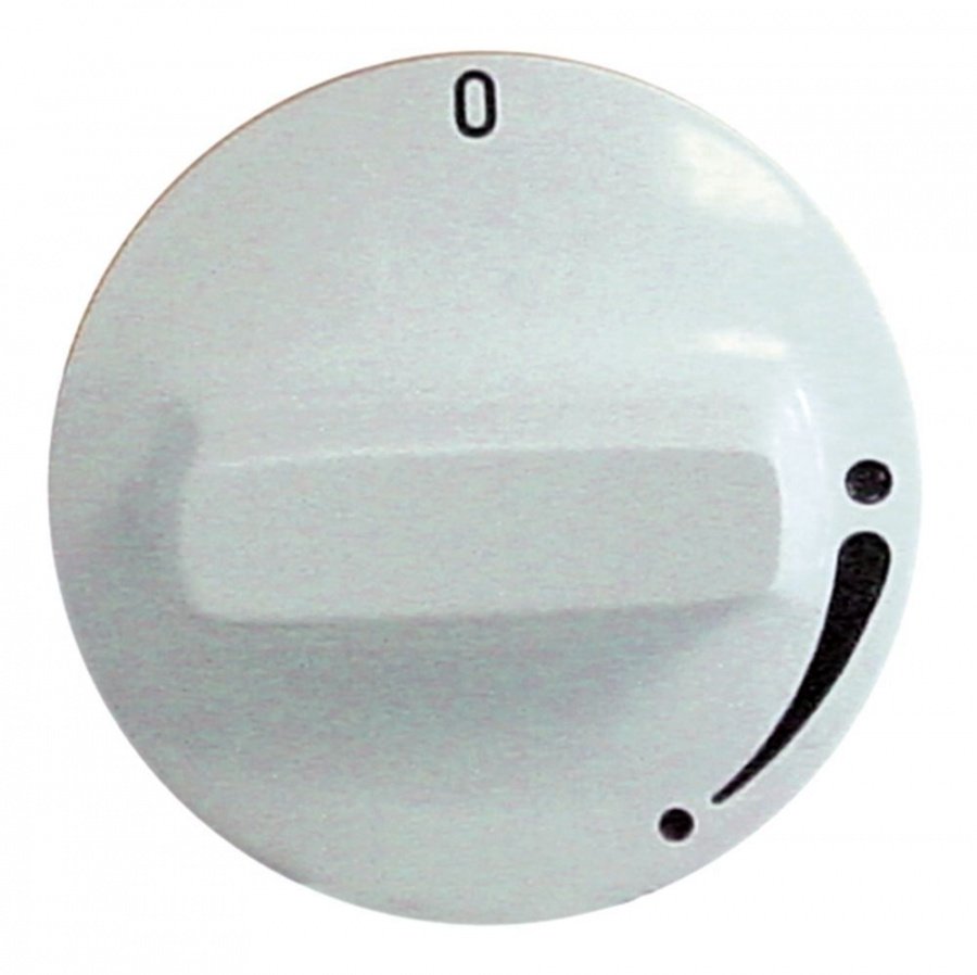 knob gas tap without ignition flame ø 50mm shaft ø 8x5,5mm shaft flat right white
