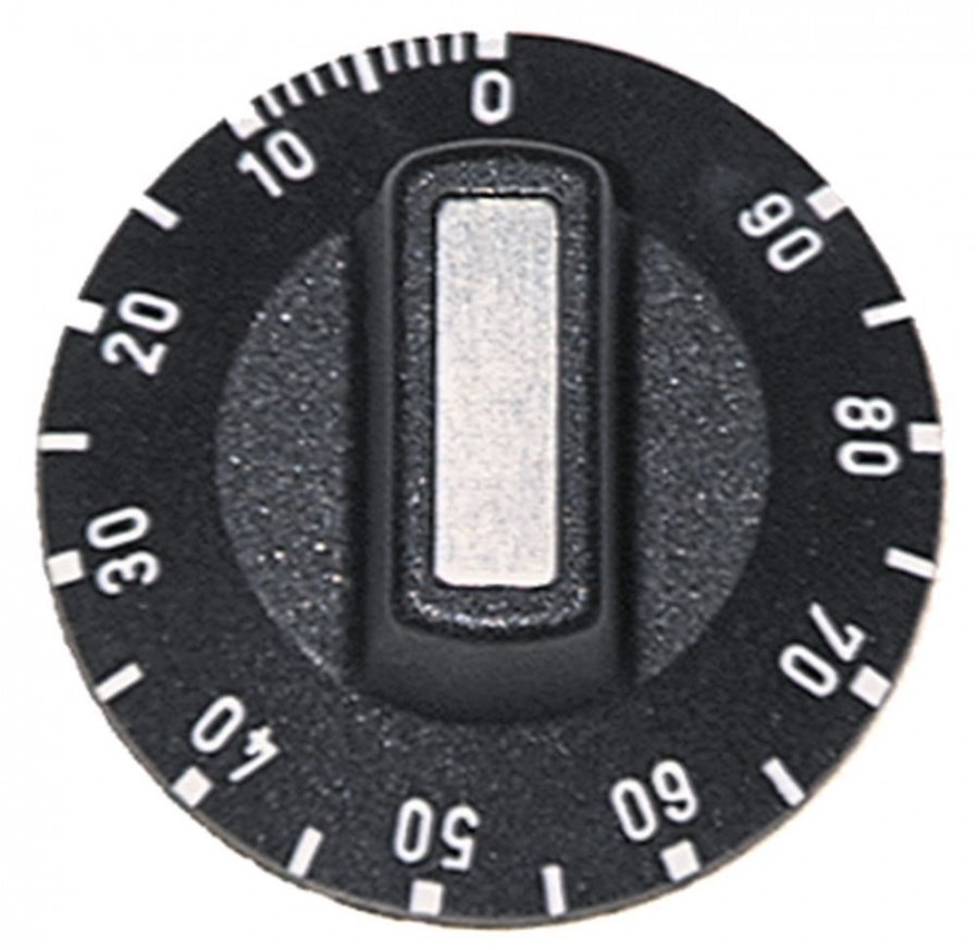 knob time 90min ø 50mm shaft ø 6x4,6mm shaft flat bottom black