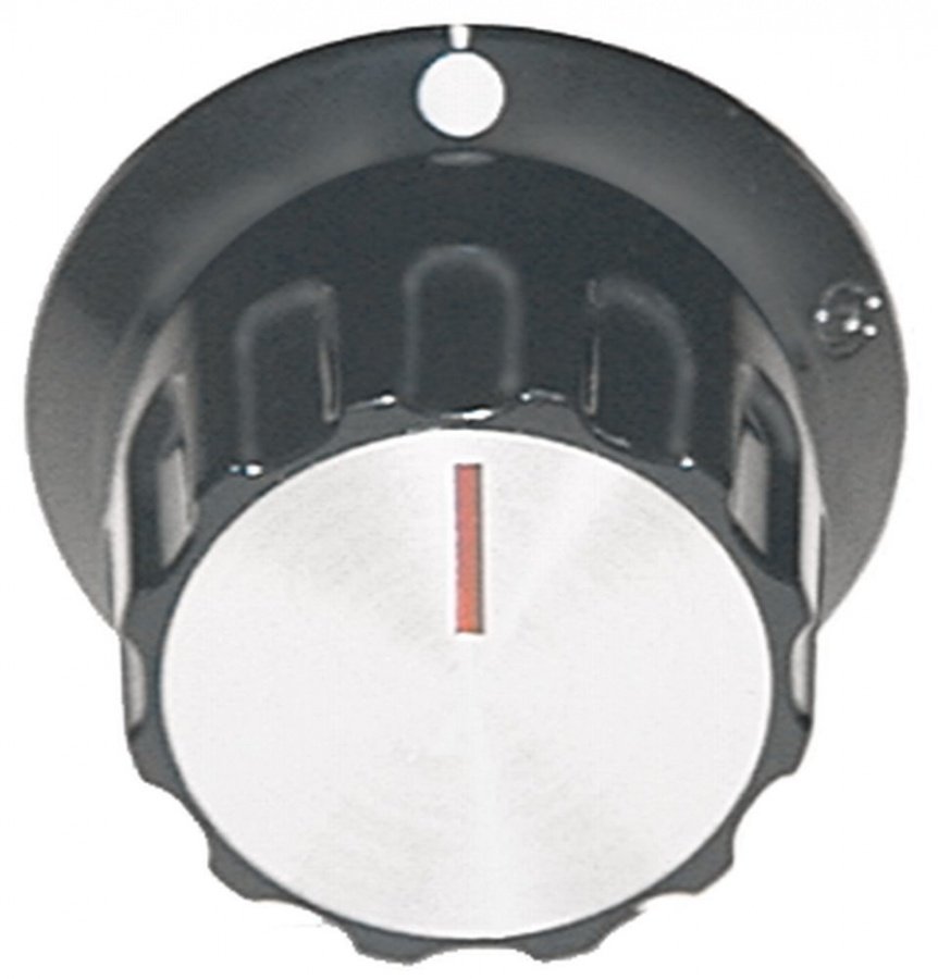knob switch zero mark ø 45mm shaft ø 6x4,6mm shaft flat bottom black