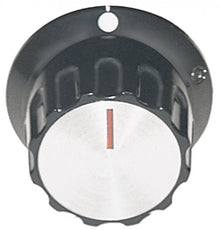 knob switch zero mark ø 45mm shaft ø 6x4,6mm shaft flat bottom black