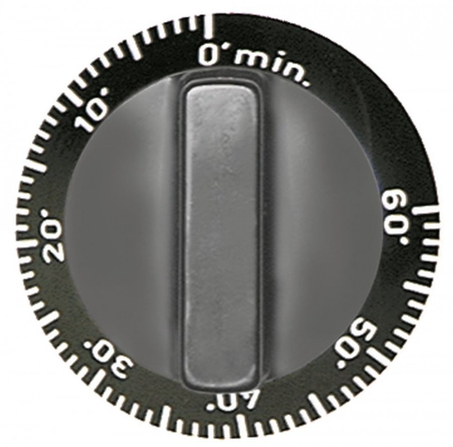 knob time 60min ø 55mm shaft ø 6x4,6mm shaft flat bottom black