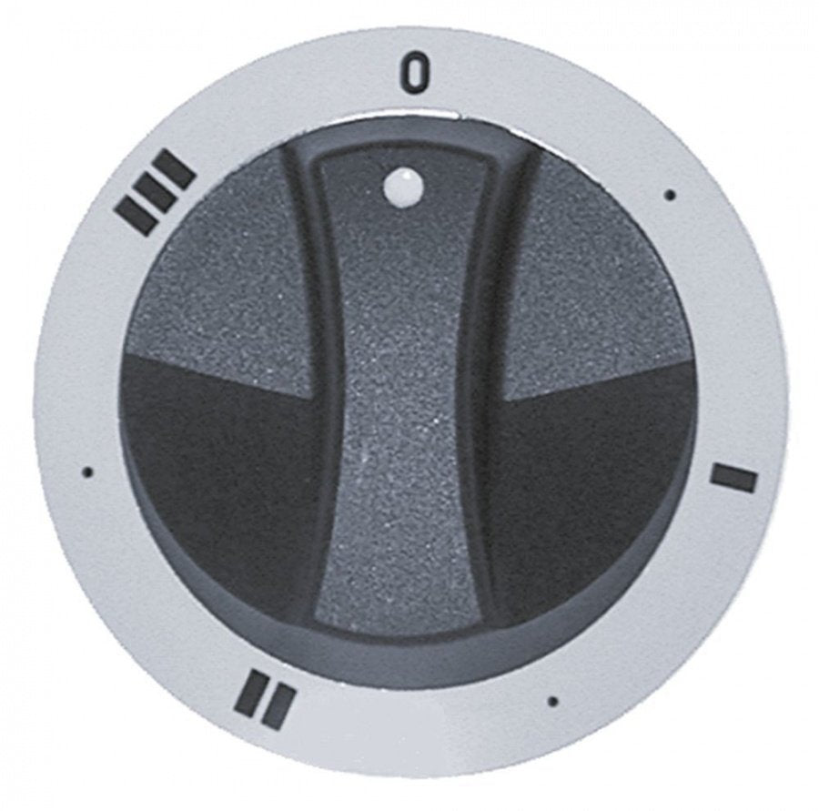 knob switch 7-position ø 77mm shaft ø 6x4,6mm shaft flat upper white/black