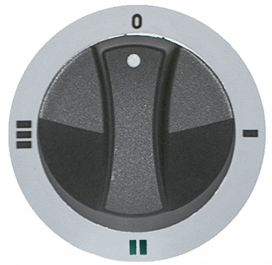 knob switch 4-position ø 77mm shaft ø 6x4,6mm shaft flat upper silver