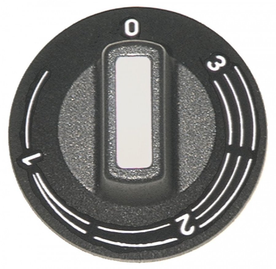 Buton nivel putere ø 50 mm, cu gradatii, ax ø 6 x 4,6 mm - 110235