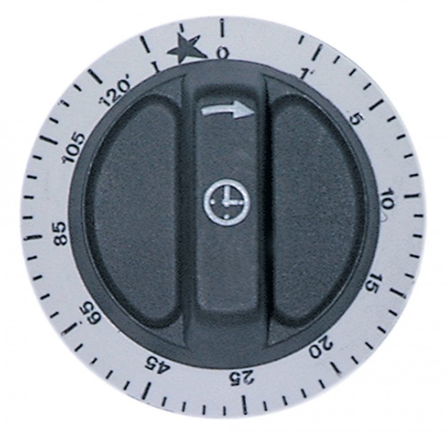 knob time 120min ø 72mm shaft ø 6x4,6mm shaft flat bottom black