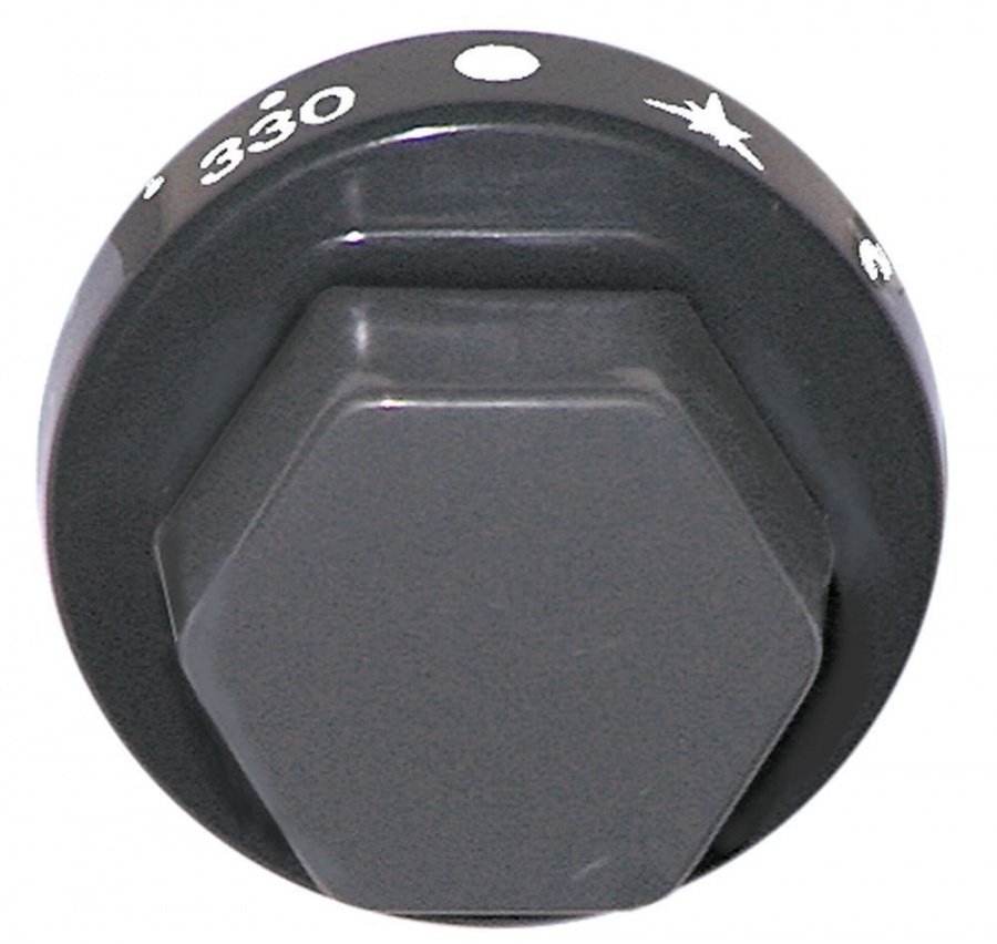 knob gas thermostat t.max. 330°C temperature range 120-330°C ø 55mm shaft ø 8x6,5mm