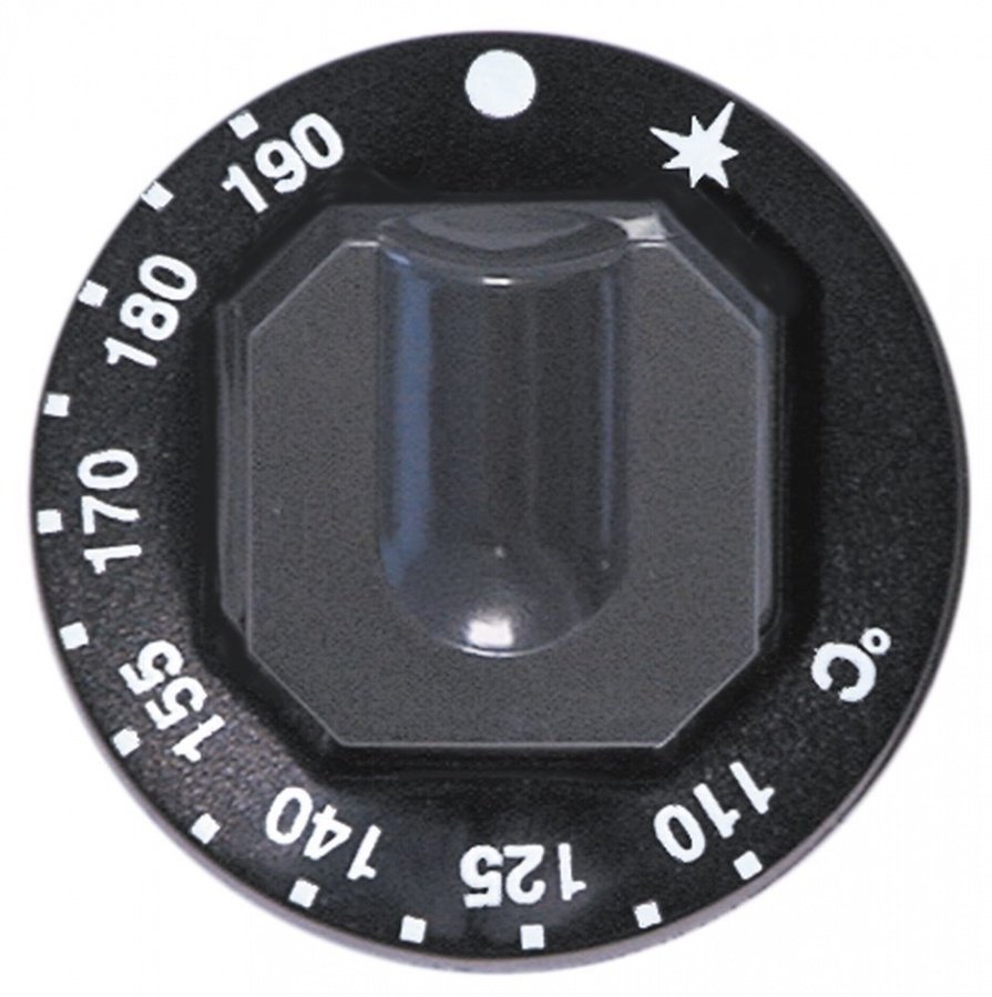 knob gas thermostat t.max. 190°C temperature range 110-190°C ø 70mm shaft ø 10x8mm