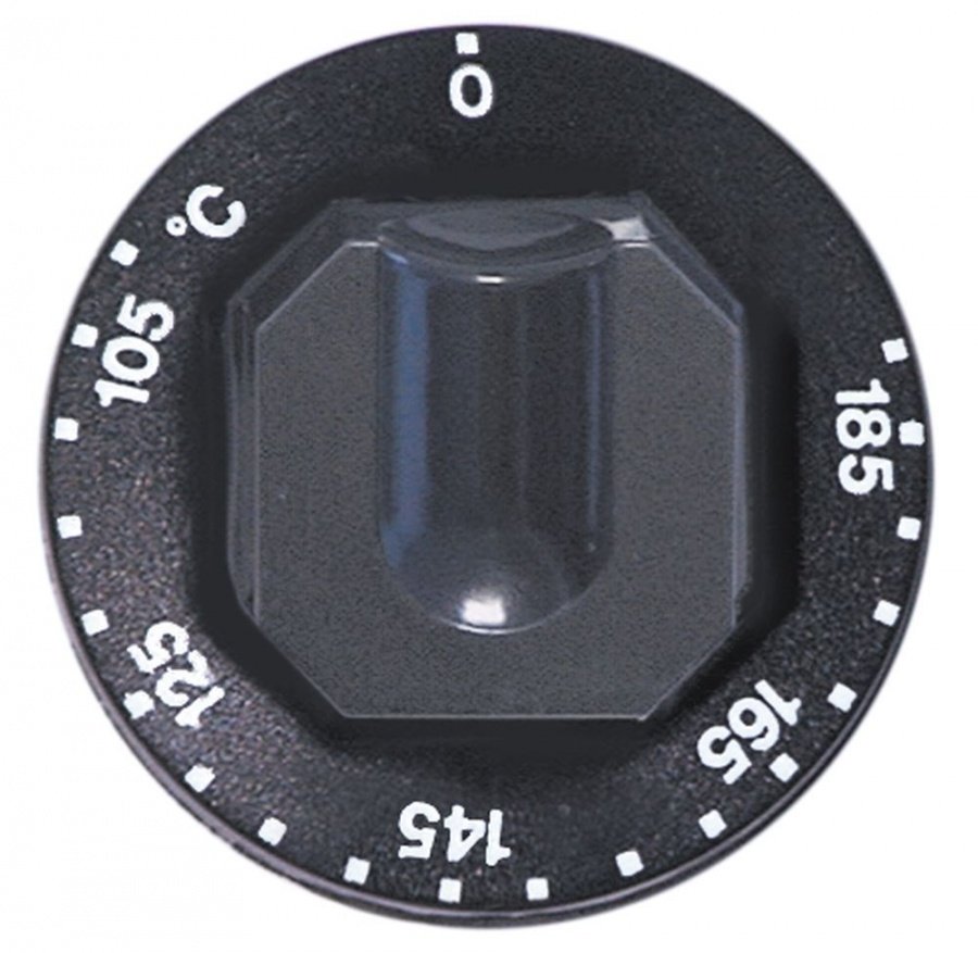 Buton pentru termostat 105-185°C, ø 70 mm, ax ø 6x4,6 mm - 110314