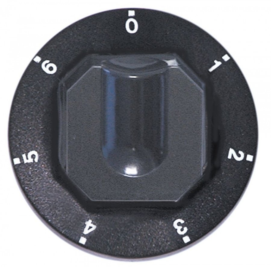 knob switch 7-position ø 70mm shaft ø 6x4,6mm shaft flat upper black