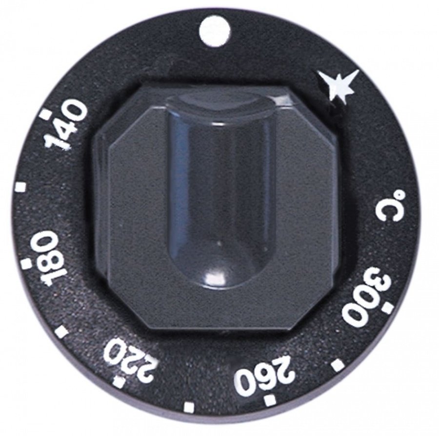 Buton temperatura 140-300°C, ø 70 mm, ax ø 8x6,5 mm, negru - 110319