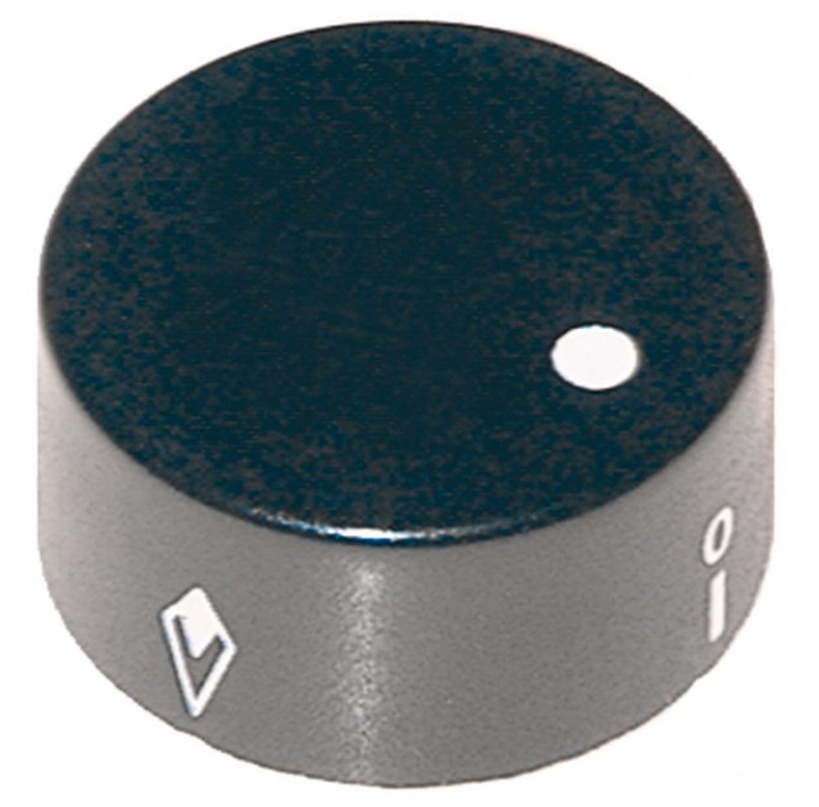 knob gas tap without ignition flame ø 40mm shaft ø 6x4,6mm shaft flat bottom black