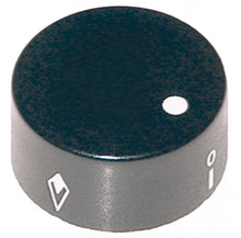 knob gas tap without ignition flame ø 40mm shaft ø 6x4,6mm shaft flat bottom black