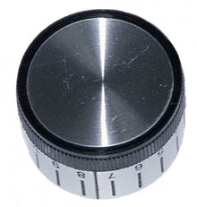knob gas thermostat 1-10 ø 44mm shaft ø 8x6,5mm shaft flat bottom silver