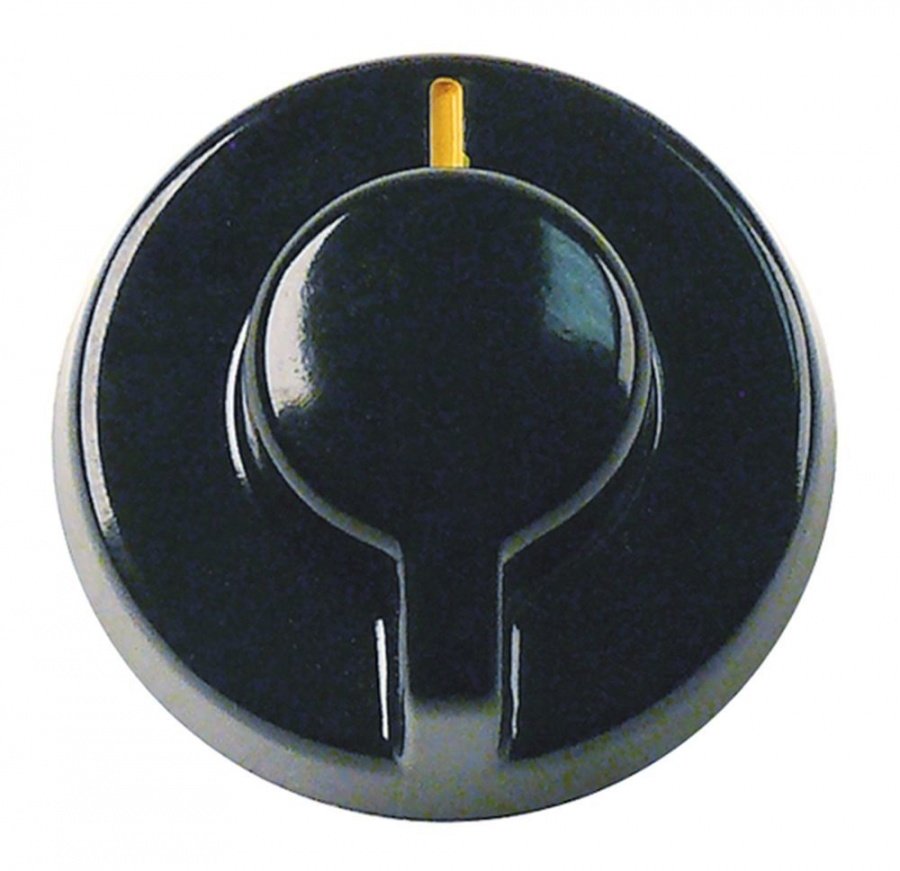 knob switch, zero mark, ø 38 mm, shaft ø 6x4,6 mm, shaft flat upper - 110337