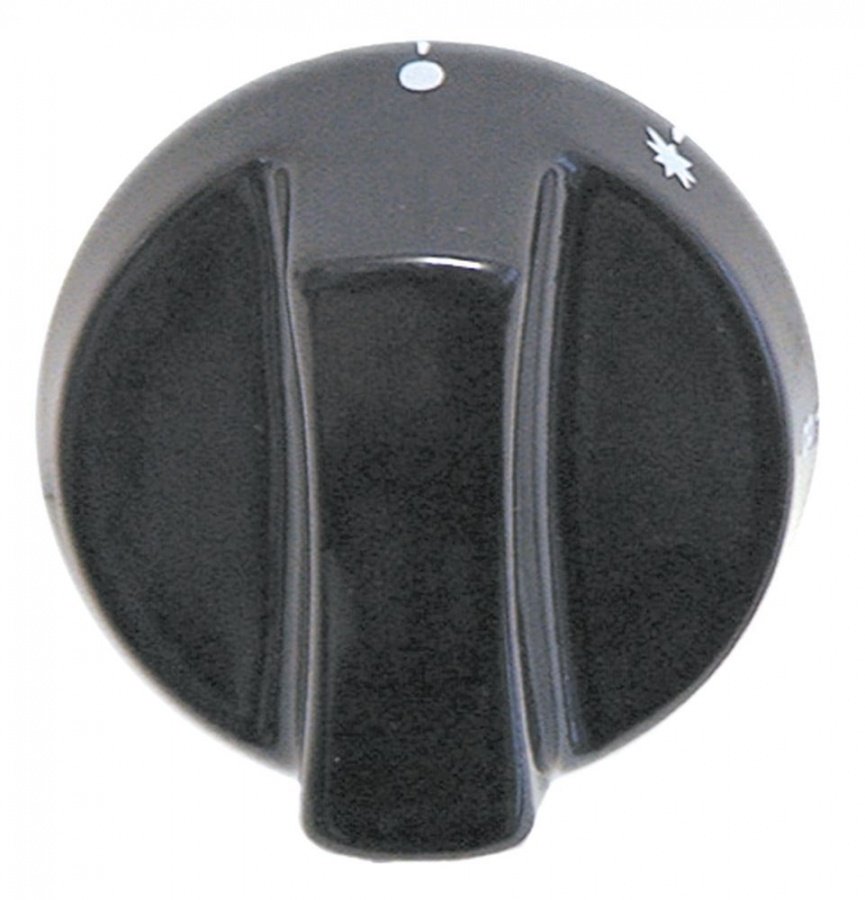 knob gas thermostat EGA 1-8 ø 64mm shaft ø 8x6,5mm shaft flat left black