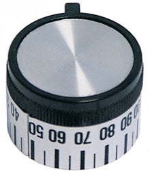 knob thermostat t.max. 110°C ø 42mm shaft ø 6x4,6mm shaft flat upper silver