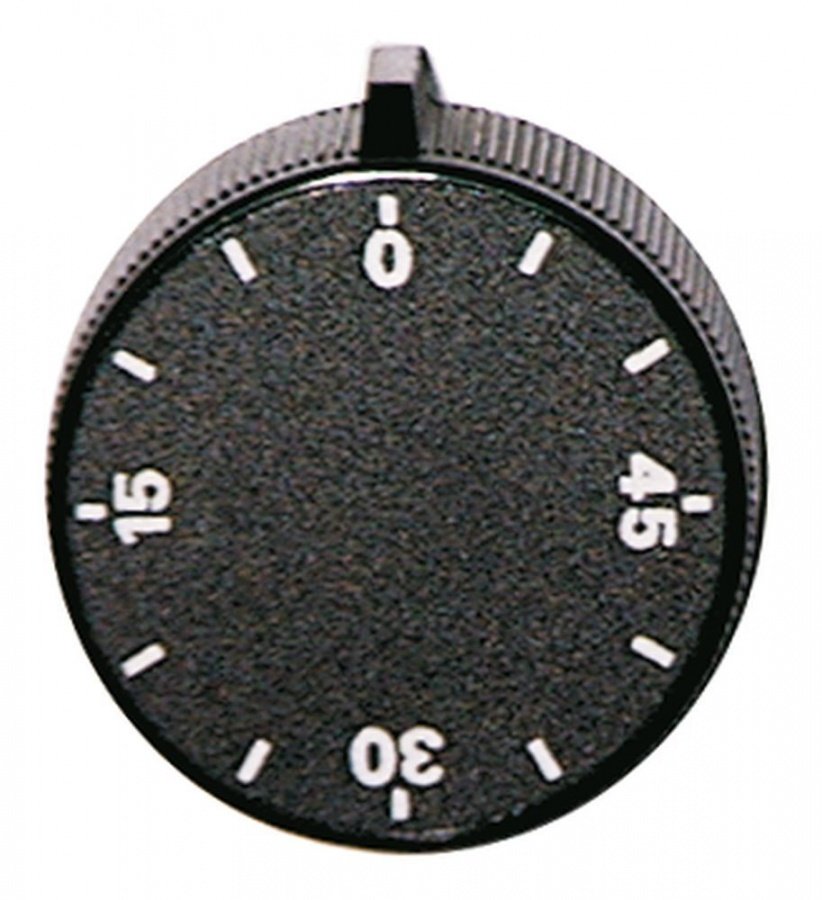 knob time 60min ø 45mm shaft ø 6x4,6mm shaft flat right black