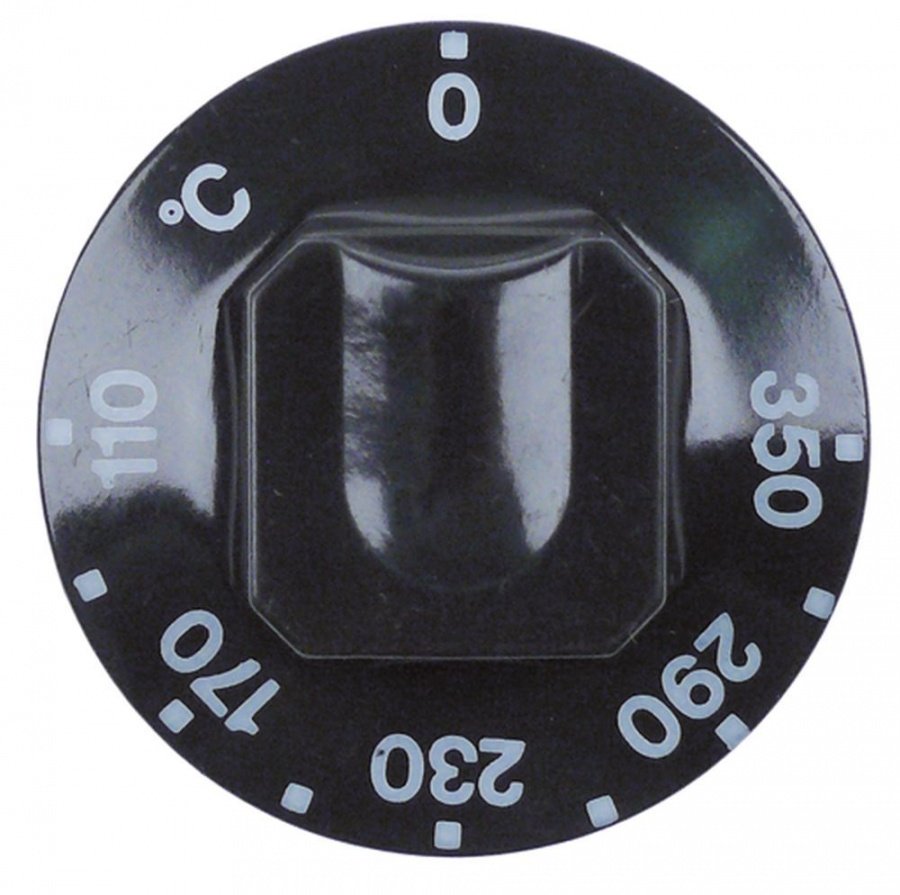 knob thermostat t.max. 350°C temperature range 105-185°C ø 55mm shaft ø 6x4,6mm