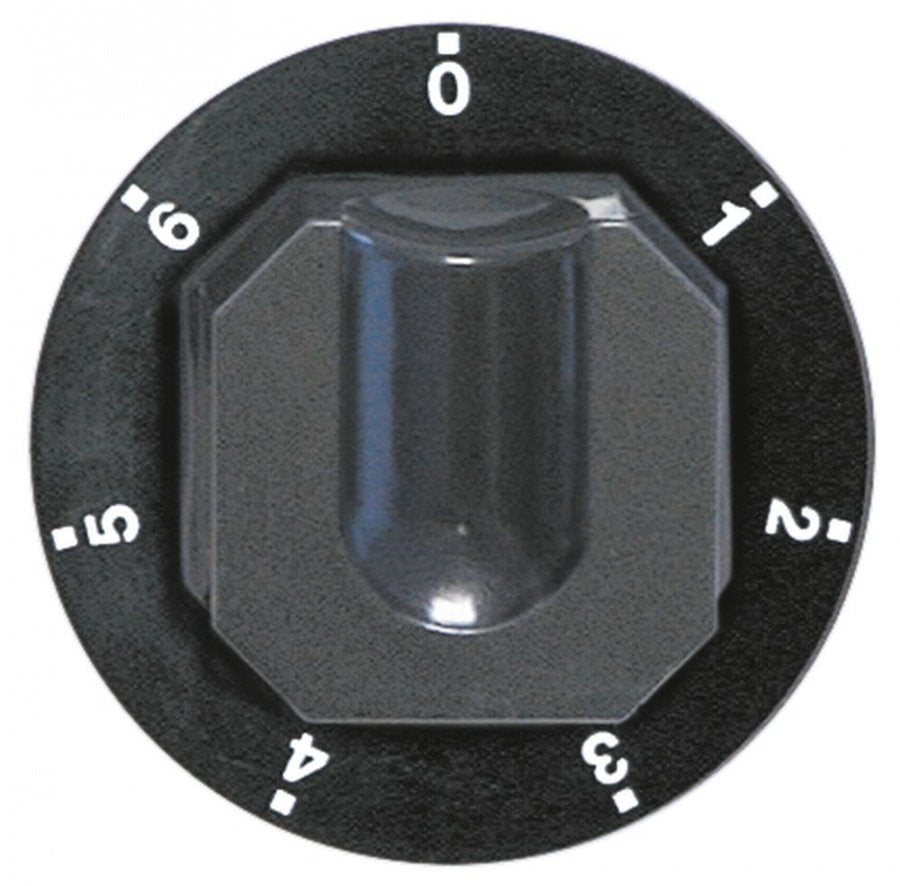knob switch 7-position ø 70mm shaft ø 6x4,6mm shaft flat upper black