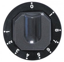 knob energy regulator 1-8 + MAX ø 70mm shaft ø 6x4,6mm shaft flat upper black