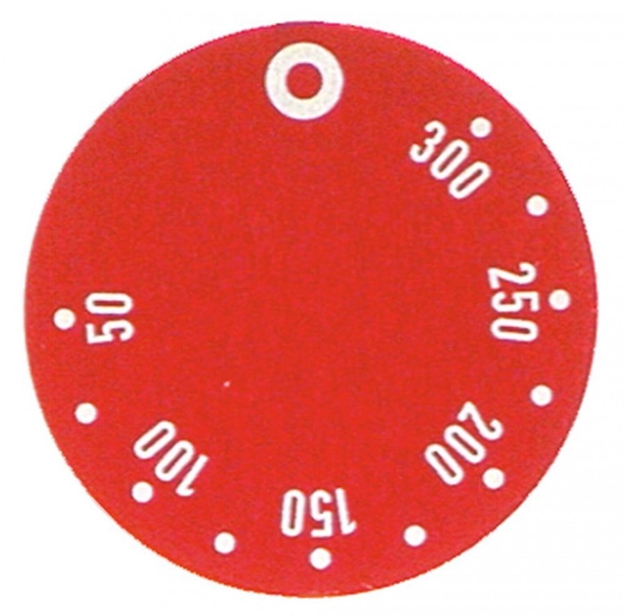 knob dial plate thermostat t.max. 300°C 50-300°C ED ø 45mm red