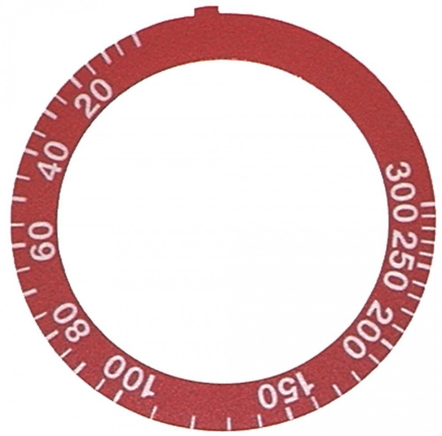 knob dial plate red thermostat t.max. 300°C - Code 110532