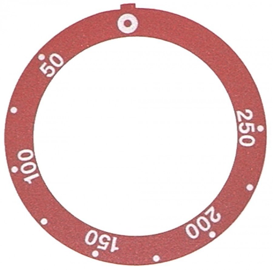 knob dial plate red thermostat t.max. 250°C - Code 110535