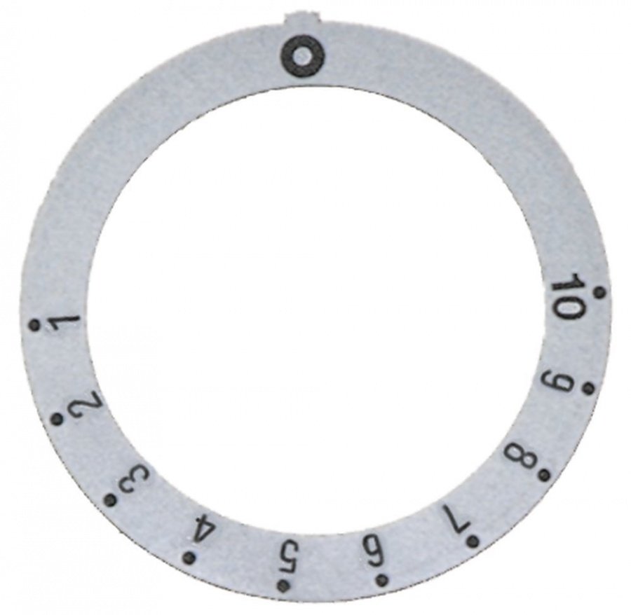 knob dial plate silver thermostat 1-10 - Code 110540