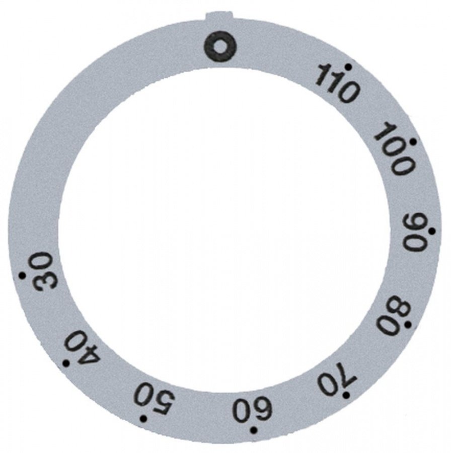 knob dial plate silver thermostat t.max. 110°C - Code 110545