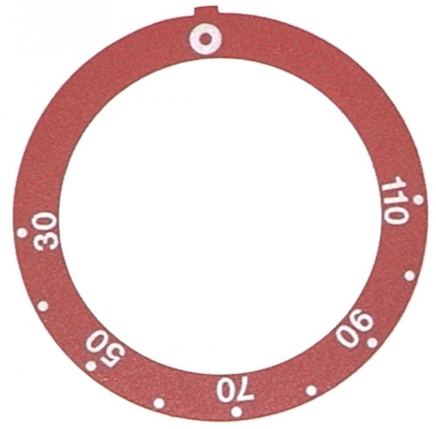 knob dial plate red thermostat t.max. 110°C - Code 110546