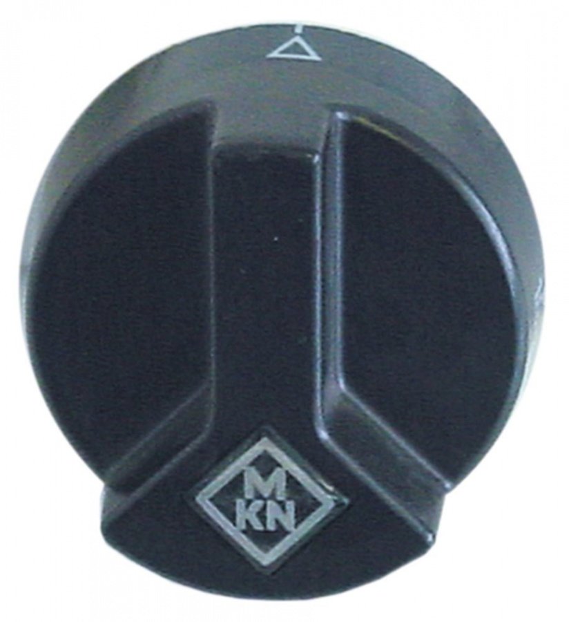 knob thermostat t.max. 185°C ø 53mm shaft ø 6x4,6mm shaft flat upper black