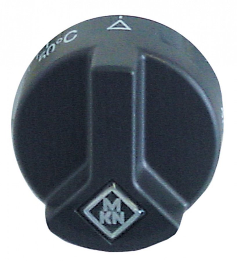 knob thermostat t.max. 300°C ø 52mm shaft ø 6x4,6mm shaft flat upper black