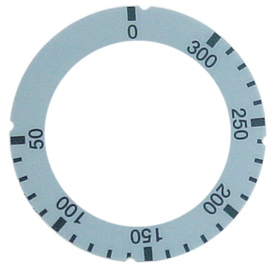 knob dial plate silver thermostat t.max. 300°C - Code 110647