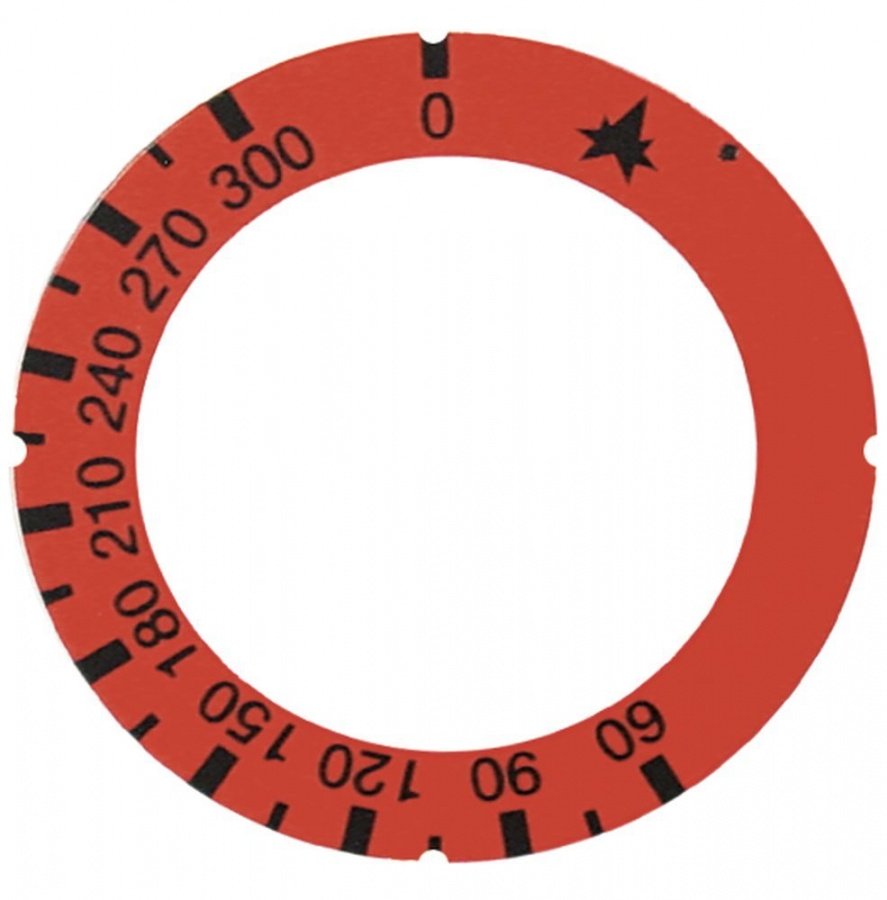 knob dial plate symbol gas thermostat t.max. 300°C - Code 110648