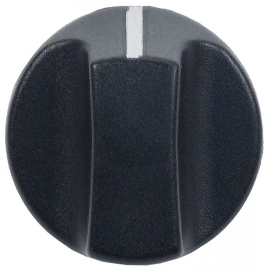 knob switch zero mark ø 40mm shaft ø 6x4,6mm shaft flat bottom black