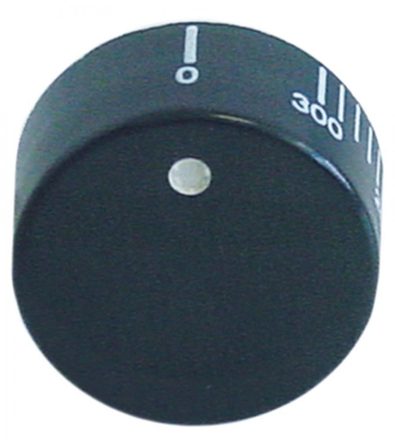 knob thermostat t.max. 300°C ø 40mm shaft ø 6x4,6mm shaft flat left